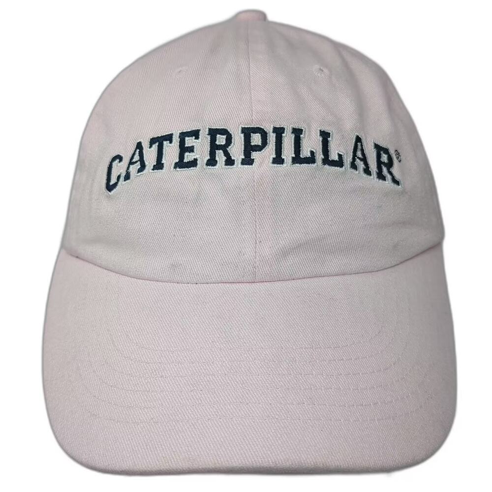 Caterpillar Baseball Cap Hat Pink Blue One Size Adjustable Embroidered Cotton